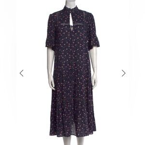 Apiece Apart Navy Floral Long Sleeve Dress
